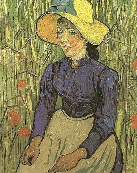 The Young Peasant Woman With Straw Hat Sitting In Oil Painting by Vincent Van Gogh