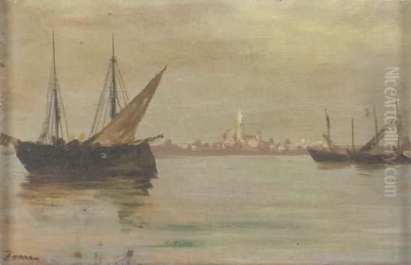 Veduta Di Istambul Dal Mare Oil Painting by Fausto Zonaro