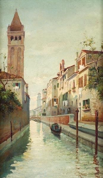 Canale A Venezia Oil Painting by Fausto Zonaro