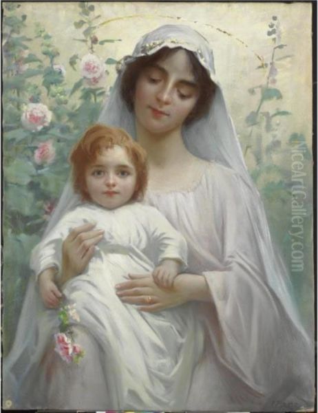 Madonna Col Bambino Oil Painting by Fausto Zonaro