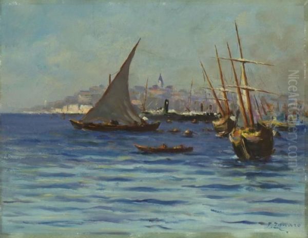 Hafenszene Oil Painting by Fausto Zonaro