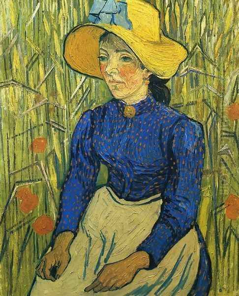 Peasant Girl with Yellow Straw Hat Oil Painting by Vincent Van Gogh