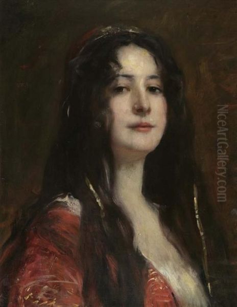 Turkisches Madchen Oil Painting by Fausto Zonaro