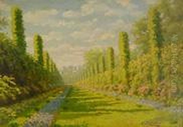 Villa Con Viale Alberato Oil Painting by Fausto Zonaro