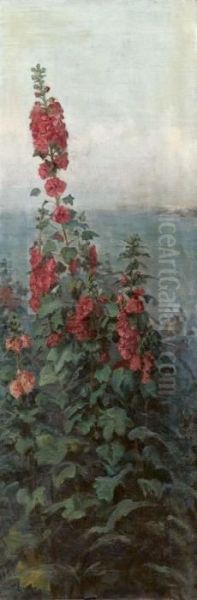 Fiori Rossi Oil Painting by Fausto Zonaro