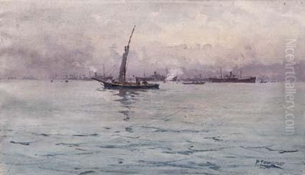 Bosforo Grigio Oil Painting by Fausto Zonaro