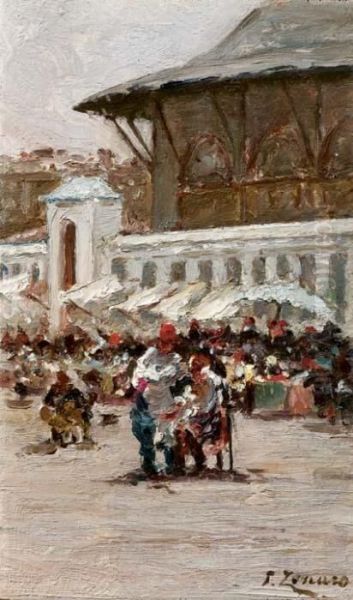 Barbieri In Una Piazza Di Costantinopoli Oil Painting by Fausto Zonaro