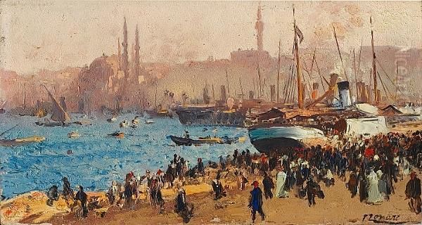 The Golden Horn, Istanbul Oil Painting by Fausto Zonaro