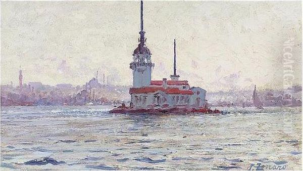 Kiz Kulesi (leander's Tower), Constantinople Oil Painting by Fausto Zonaro