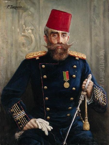 Portrait Of Mahmud Sevket Pasha Oil Painting by Fausto Zonaro