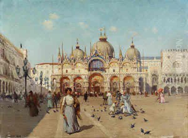 Piazza San Marco, Venice Oil Painting by Fausto Zonaro