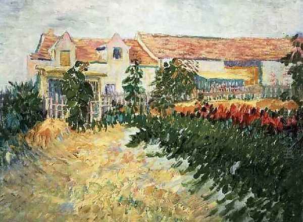 House With Sunflowers Oil Painting by Vincent Van Gogh