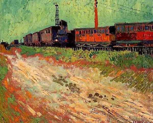 Railway Carriages Oil Painting by Vincent Van Gogh