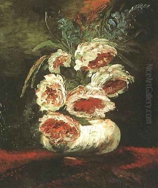 Vase With Peonies Oil Painting by Vincent Van Gogh