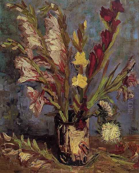 Vase with Gladioli Oil Painting by Vincent Van Gogh