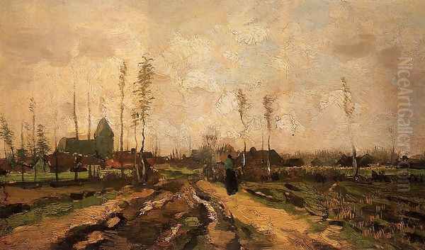 Landscape with Church and Farms Oil Painting by Vincent Van Gogh