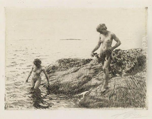 Seaward Skerries Oil Painting by Anders Zorn