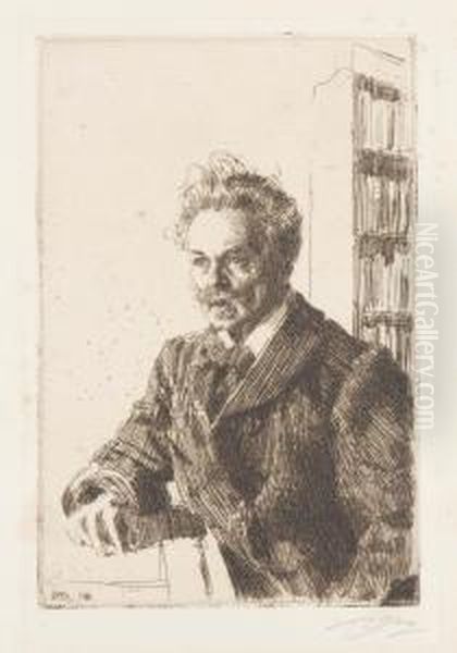 August Strindberg Oil Painting by Anders Zorn