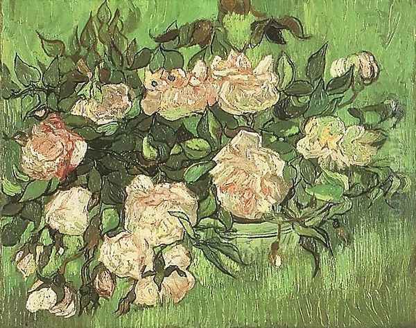 Pink Roses Oil Painting by Vincent Van Gogh