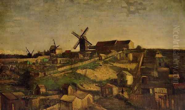 View Of Montmartre With Windmills Oil Painting by Vincent Van Gogh