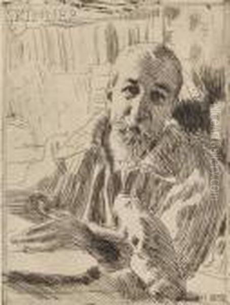 Anatole France Oil Painting by Anders Zorn