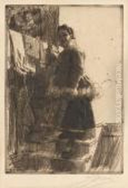 The Storehouse Oil Painting by Anders Zorn