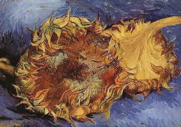 Two Cut Sunflowers III Oil Painting by Vincent Van Gogh