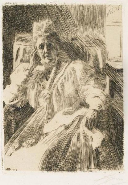 Queen Sophia Oil Painting by Anders Zorn