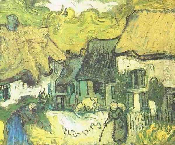 Thatched Cottages In Jorgus Oil Painting by Vincent Van Gogh