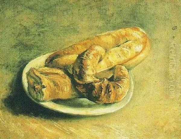 Plate Of Rolls A Oil Painting by Vincent Van Gogh