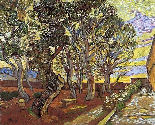 The Garden Of Saint Paul Hospital Oil Painting by Vincent Van Gogh