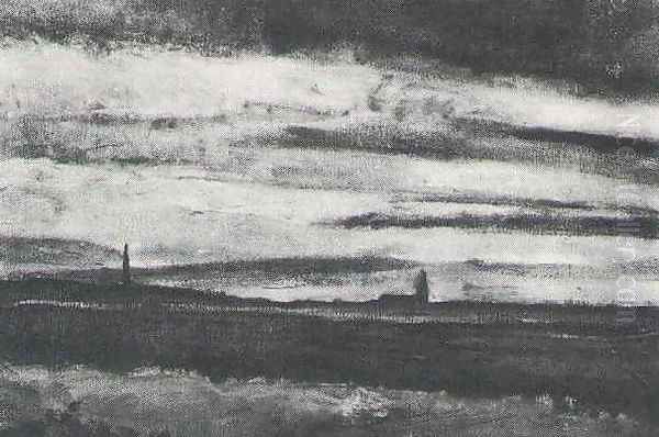 Landscape With A Church At Twilight Oil Painting by Vincent Van Gogh