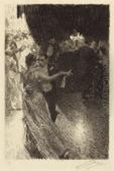 The Waltz Oil Painting by Anders Zorn