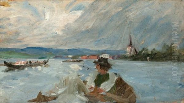 Kyrkbatar Pa Siljan Oil Painting by Anders Zorn