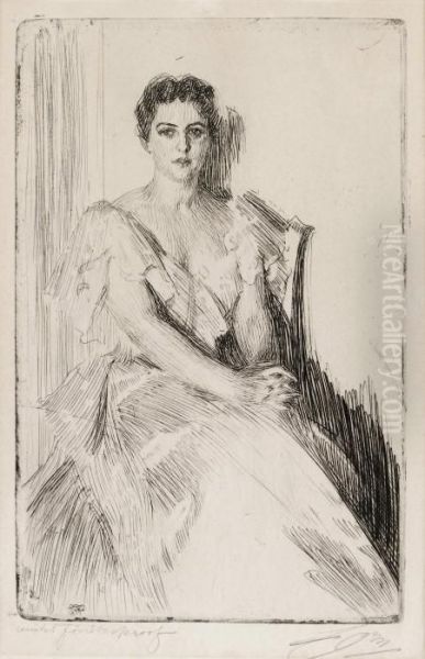 Mrs Cleveland Ii Oil Painting by Anders Zorn