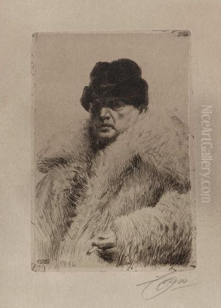 Selfportrait 1916 Oil Painting by Anders Zorn