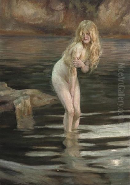 A Water Nymph Oil Painting by Anders Zorn