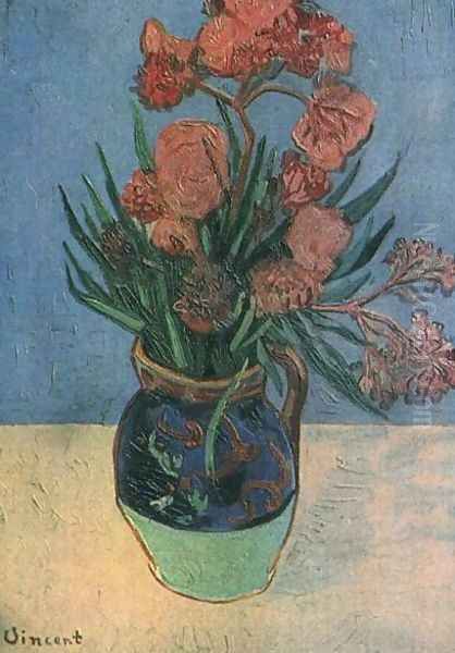 Vase With Oleanders Oil Painting by Vincent Van Gogh