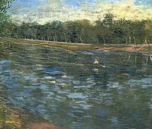 The Seine With A Rowing Boat Oil Painting by Vincent Van Gogh