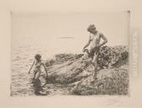 Seaward Skerries Oil Painting by Anders Zorn