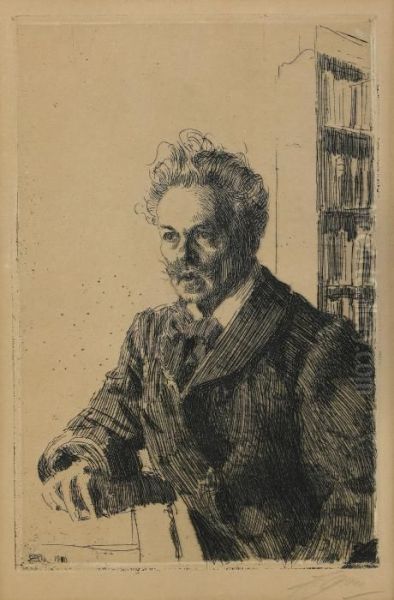 August Strindberg Oil Painting by Anders Zorn