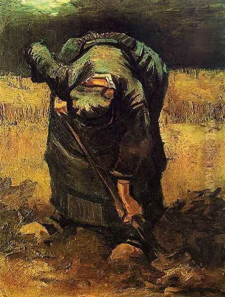 Peasant Woman Digging II Oil Painting by Vincent Van Gogh