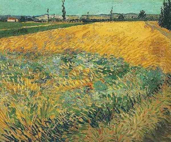 Wheat Field With The Alpilles Foothills In The Background Oil Painting by Vincent Van Gogh