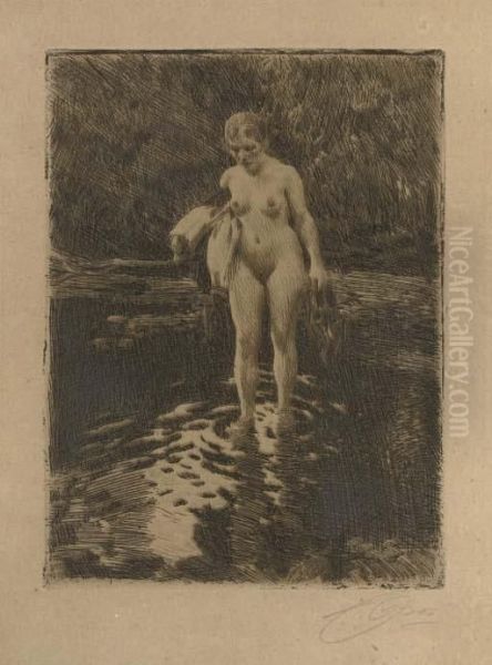 The Ford (asplund 249) Oil Painting by Anders Zorn