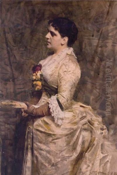 Portrait Of Mrs. John Hay (nae Clara Stone) Oil Painting by Anders Zorn