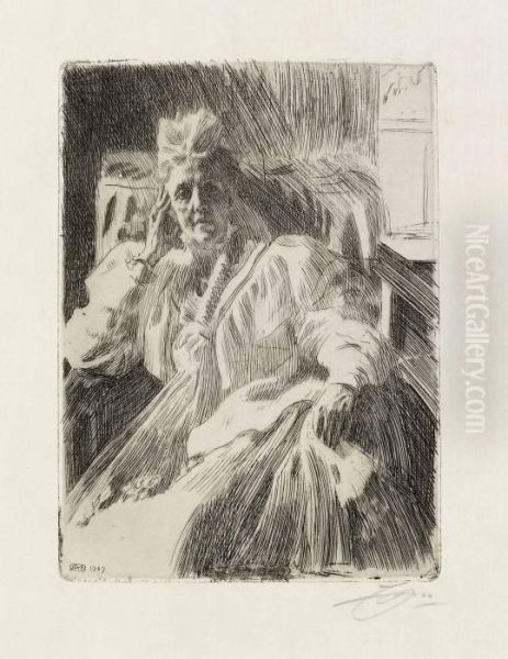 Ankedrottning Sophia Oil Painting by Anders Zorn