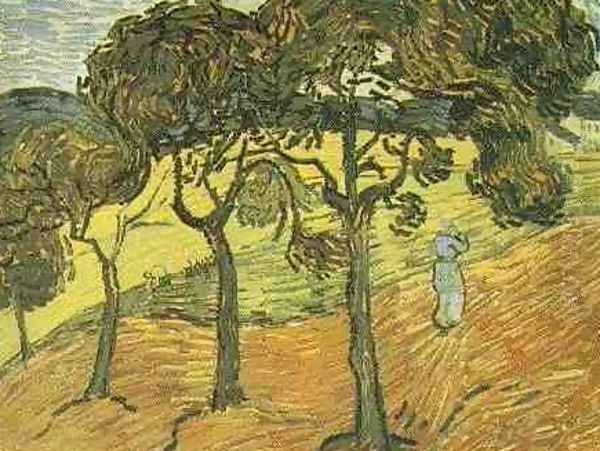 Landscape With Trees And Figures Oil Painting by Vincent Van Gogh