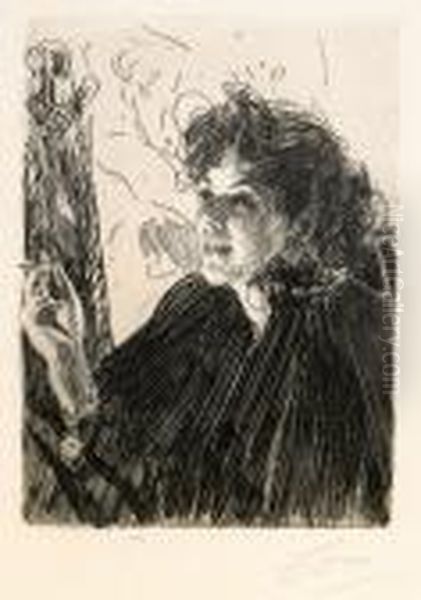 Cigarettrokerska Ii Oil Painting by Anders Zorn