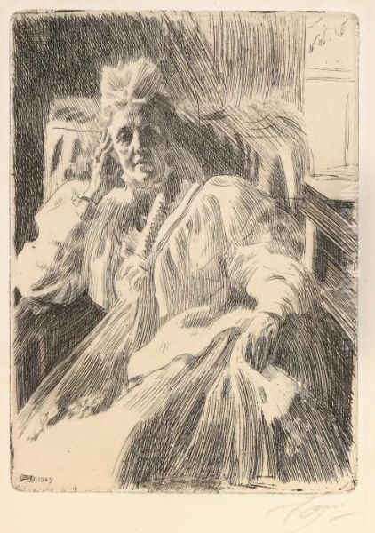 Ankedrottning Sophia Oil Painting by Anders Zorn