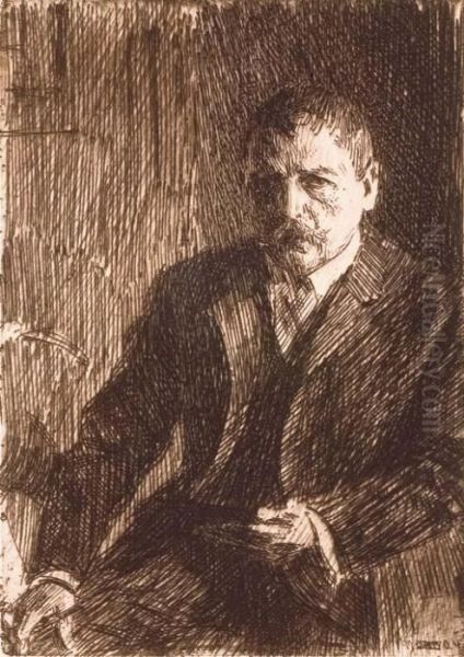 Autoportrait I 1904 (asplund 180; Hjert & Hjert 119) Oil Painting by Anders Zorn